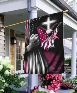 breast cancer faith christian cross flag 2930