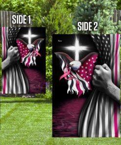 breast cancer faith christian cross flag 3780