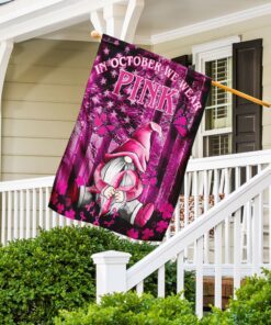 breast cancer pink october flagwix™ pumpkin gnomes flag 4008