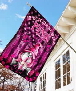 breast cancer pink october flagwix™ pumpkin gnomes flag 4744