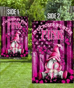breast cancer pink october flagwix™ pumpkin gnomes flag 6859
