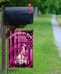 breast cancer pink october flagwix™ pumpkin gnomes flag 8296
