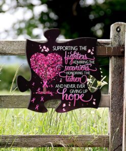 breast cancer puzzle hanging metal sign ntb143ms 1786