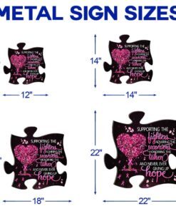 breast cancer puzzle hanging metal sign ntb143ms 8851
