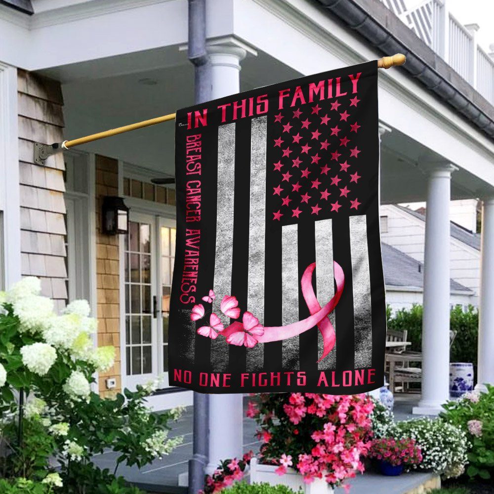 Breast Cancer Ribbon Fight Flagwix™ In This Family No One Fights Alone Flag - Image 3