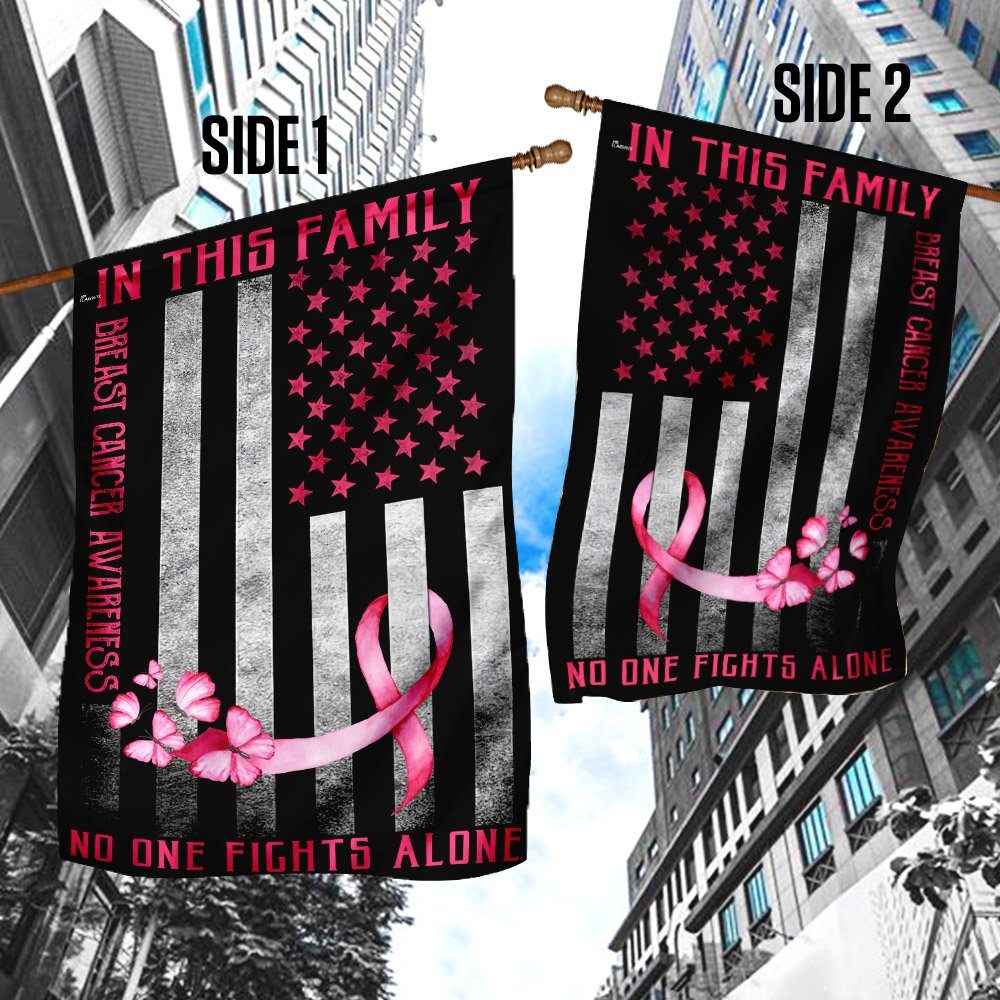 Breast Cancer Ribbon Fight Flagwix™ In This Family No One Fights Alone Flag - Image 5
