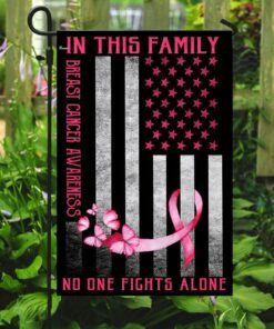 breast cancer ribbon fight flagwix™ in this family no one fights alone flag 8323
