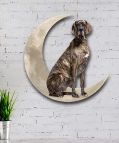 brindle great dane dog and moon hanging metal sign qnk879msv34a 1453