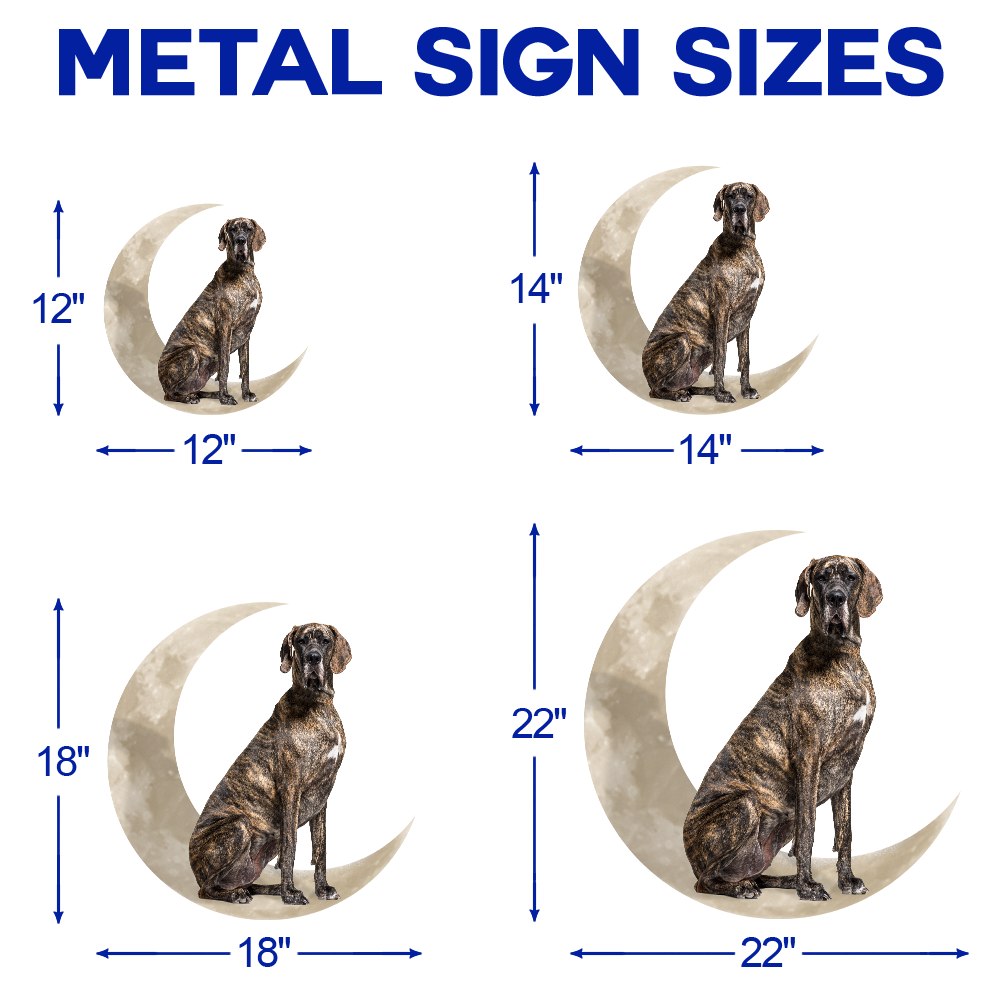 Brindle Great Dane Dog And Moon Hanging Metal Sign QNK879MSv34a - Image 5