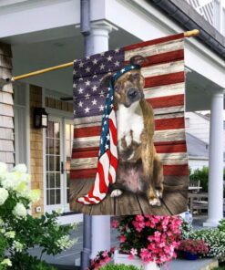 Brindle Pitbull Dog Flag Charming Dog NTB216Fv9