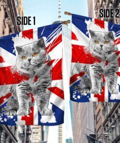 british shorthair blue cat flag uk proud ntb243fv4 6116