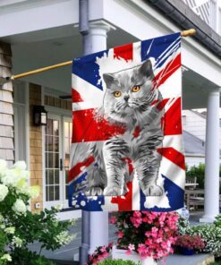 British Shorthair Blue Cat Flag UK Proud NTB243Fv4