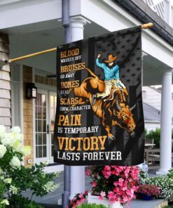 Bull Rider. Victory Lasts Forever Flag