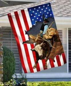Bull Riding American U.S. Flag TRN1191F