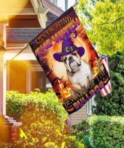 bulldog halloween flagwix™ beware of the bulldog flag 3034