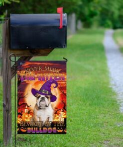 bulldog halloween flagwix™ beware of the bulldog flag 8885