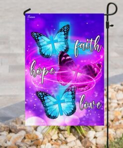 butterfly. faith, hope, love flag 2570