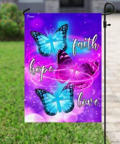 butterfly. faith, hope, love flag 8232