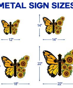 butterfly hanging metal sign faith butterfly sunflower qnn592ms 2206