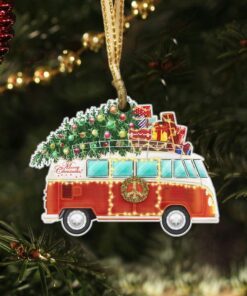 Camper Van Christmas Ornament Bus With Tree On The Roof TQN559O