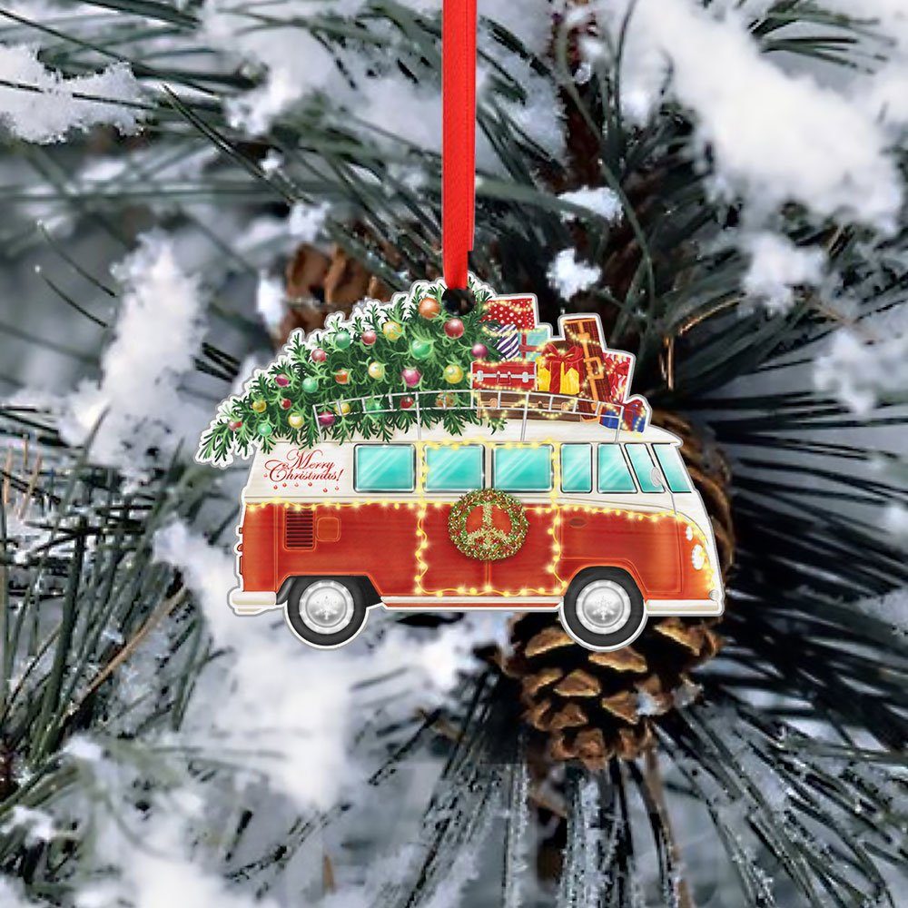 Camper Van Christmas Ornament Bus With Tree On The Roof TQN559O - Image 4
