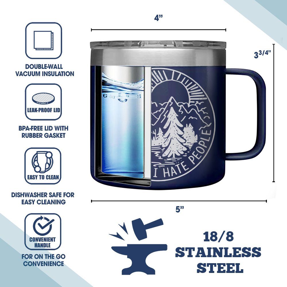 Camping Insulated Coffee Mug Campfire Mug Forest Camping Gift QTR191CM - Image 4