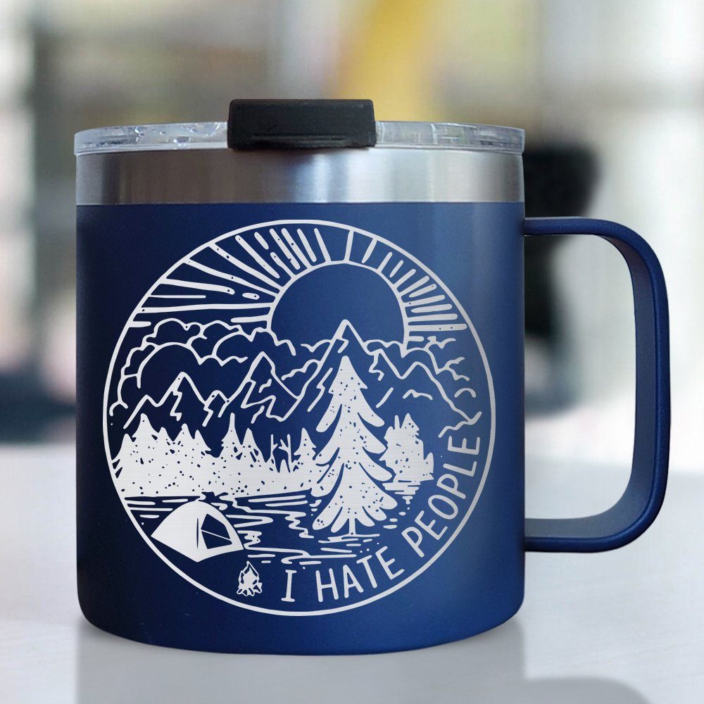 Camping Insulated Coffee Mug Campfire Mug Forest Camping Gift QTR191CM