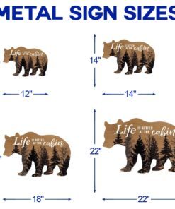 camping metal sign life is better at the cabin bear metal sign trn1445ms 4678