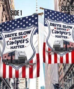 camping trailer flag drive slow drunk campers matter lha1998f 1886