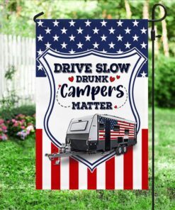 camping trailer flag drive slow drunk campers matter lha1998f 5807