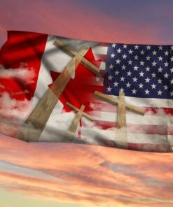 canada and american christian cross grommet flag lha2075gf 1389