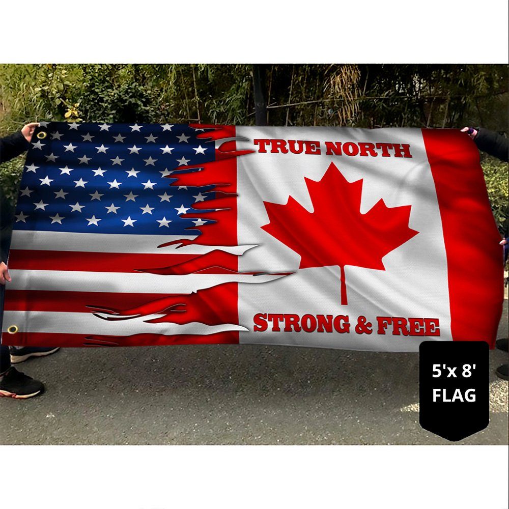 Canada And American Grommet Flag True North Strong & Free MLH1913GFv3 - Image 3