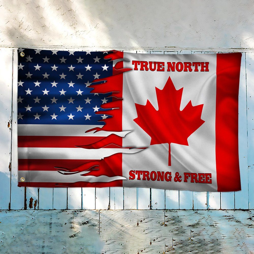 Canada And American Grommet Flag True North Strong & Free MLH1913GFv3 - Image 2