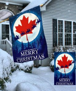canada christmas flag santa sleigh tqn745f 5585