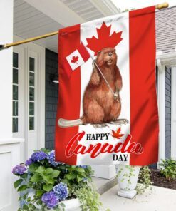 Canada Flag Beaver. Happy Canada Day BNN155Fv2