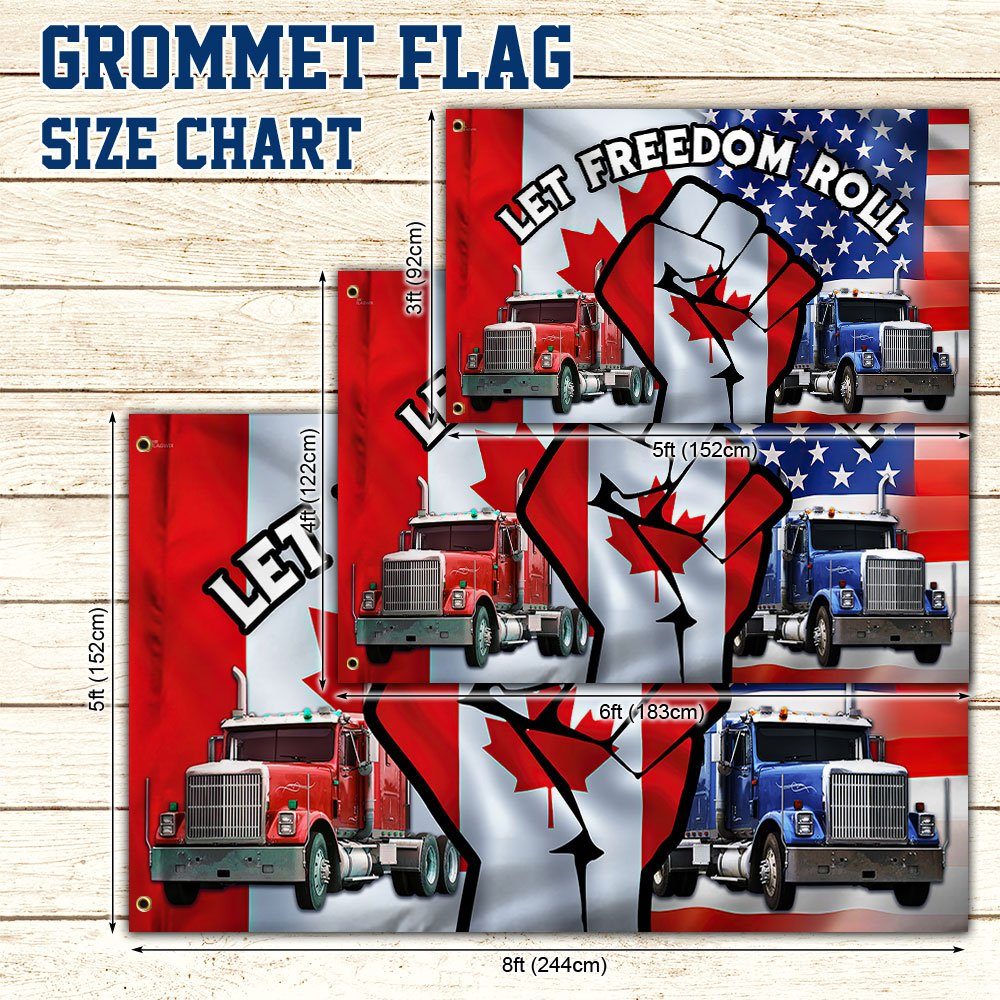 Canada Freedom Convoy 2022 Grommet Flag Let Freedom Roll DBD3299GF - Image 4