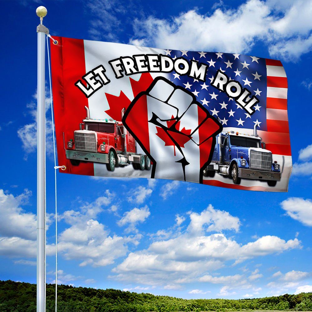 Canada Freedom Convoy 2022 Grommet Flag Let Freedom Roll DBD3299GF - Image 2