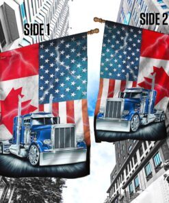 canada truck convoy. american canadian trucker. freedom convoy american canadian flag thn3747fv1 3067