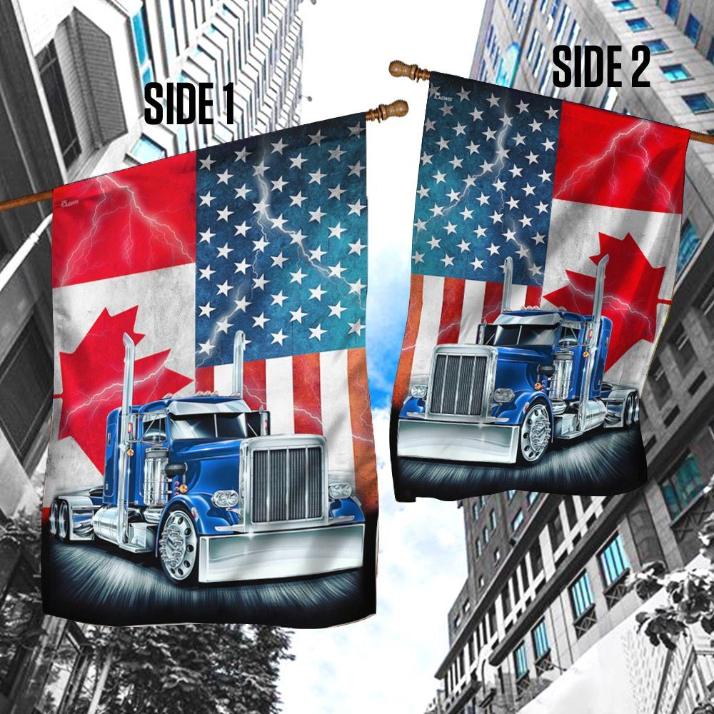 Canada Truck Convoy. American Canadian Trucker. Freedom Convoy American Canadian Flag THN3747Fv1 - Image 4