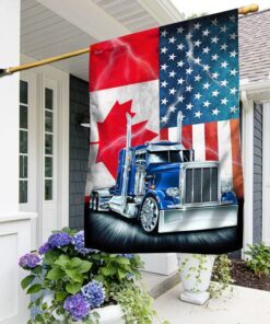 Canada Truck Convoy. American Canadian Trucker. Freedom Convoy American Canadian Flag THN3747Fv1
