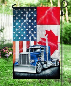 canada truck convoy. american canadian trucker. freedom convoy american canadian flag thn3747fv1 7366