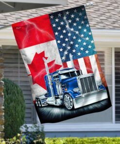 canada truck convoy. american canadian trucker. freedom convoy american canadian flag thn3747fv1 7918