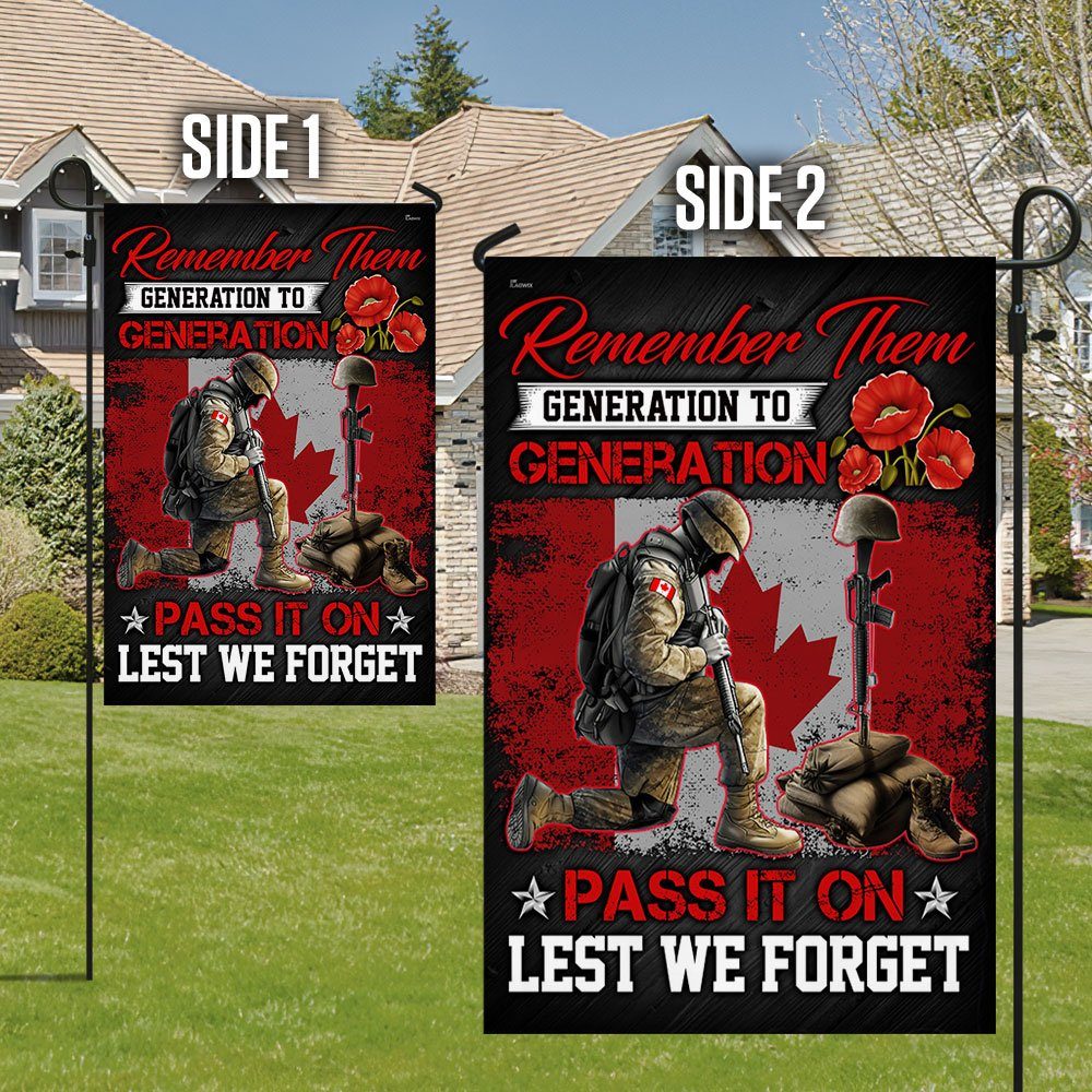Canada Veteran Flag Remember Them Generation To Generation Lest We Forget MLN279F - Image 6