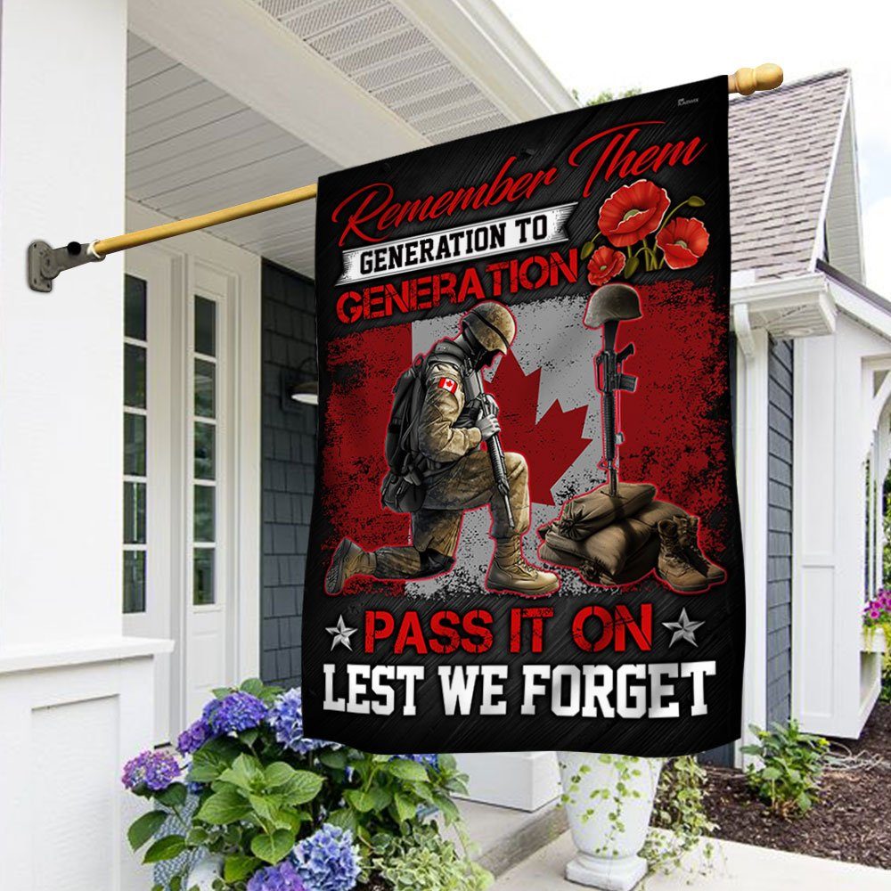Canada Veteran Flag Remember Them Generation To Generation Lest We Forget MLN279F - Image 3