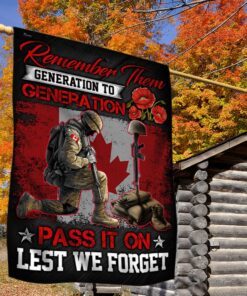 Canada Veteran Flag Remember Them Generation To Generation Lest We Forget MLN279F