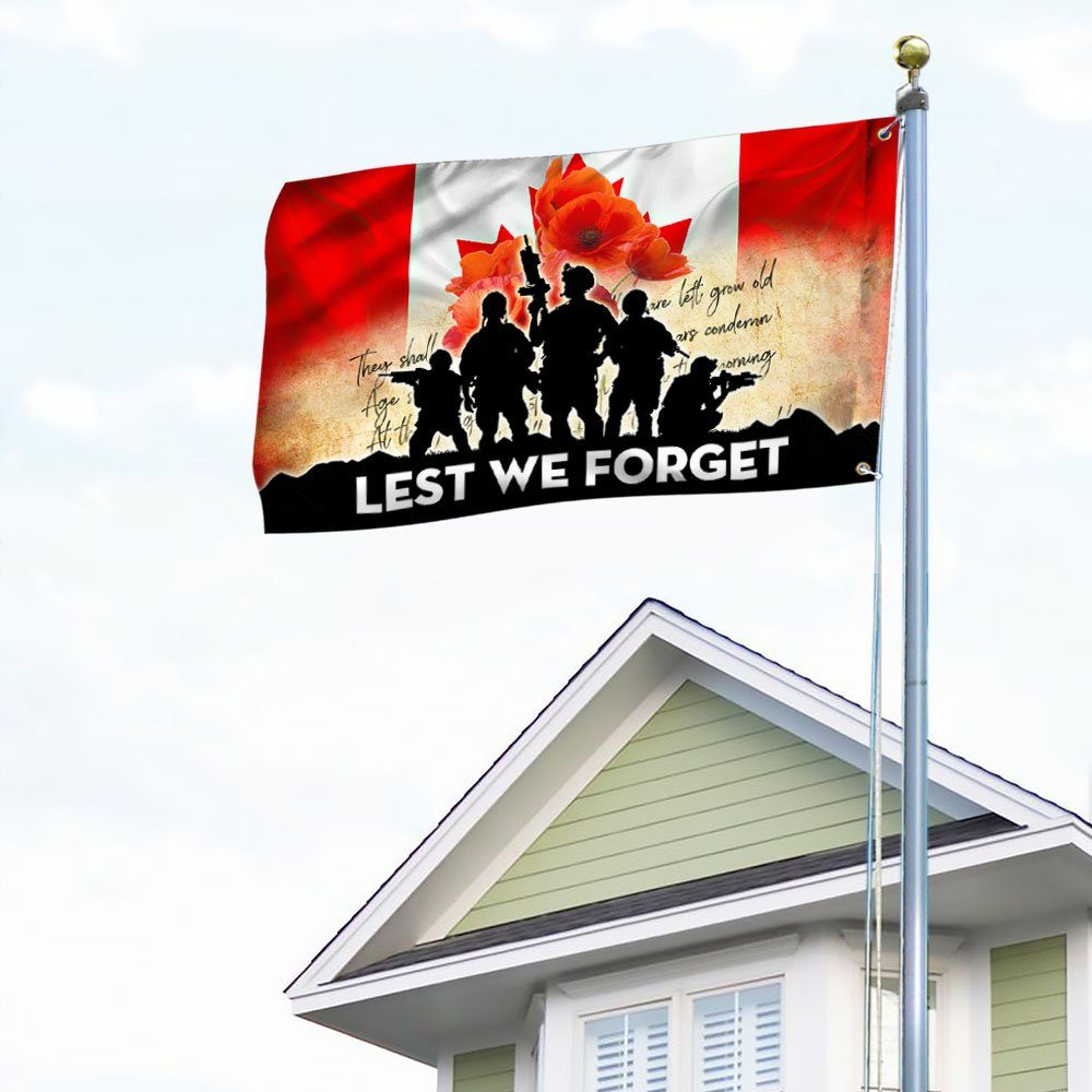 Canada Veteran Lest We Forget Canadian Soldier Grommet Flag MLN1073GF - Image 4