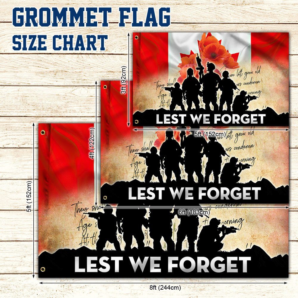 Canada Veteran Lest We Forget Canadian Soldier Grommet Flag MLN1073GF - Image 5