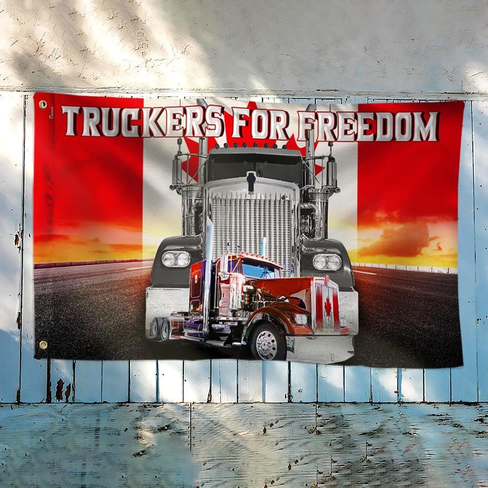 Canadian Freedom Convoy, Truckers For Freedom, Mandate Freedom Truck Grommet Flag THH3766GF - Image 3