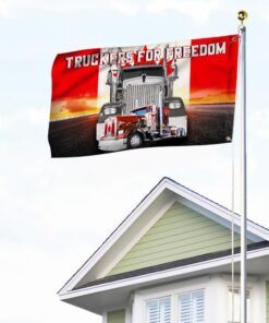 canadian freedom convoy, truckers for freedom, mandate freedom truck grommet flag thh3766gf 3932
