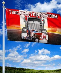 canadian freedom convoy, truckers for freedom, mandate freedom truck grommet flag thh3766gf 7076